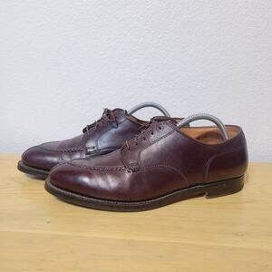 ALDEN 964 Burgundy Calfskin Norwegian Blucher Mens Size 9 Split-Toe Dress Shoes